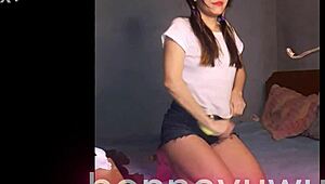 hey, check argentina puta bonneyuwu masturbating with see-through dildo on bed