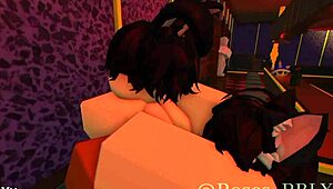 Roblox night club scene with rr34 dancing vibes all around the floor