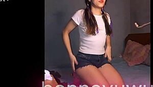 hey, check argentina puta bonneyuwu masturbating with see-through dildo on bed