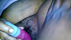 hey check out this sexy ebony bbw amateur spreading her hairy beaver pussy with vibrator toy solo