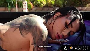 yo check lacey jayne's oiled nuru ride in that pickup truck