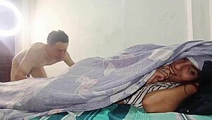 perverted old stepdad sneaks into stepdaughter's bed for creampie pussy pounding and squirt