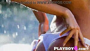 WOW beautiful wet MILF Cara Mell flaunts perfect body in steamy outdoor striptease!