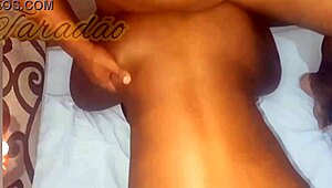 he rams deep and blasts cum in ebony girl's tight ass