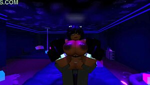 Black slut feels monster black cock stretching her huge tits and ass