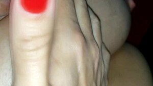 Lucas dives into addiction sucking Karina's huge natural wife tits for ultimate pleasure in homemade bliss