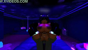 Black slut feels monster black cock stretching her huge tits and ass