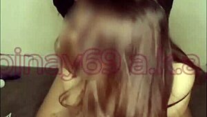 Inday explores bdsm play with ropes and balloons in amateur session.