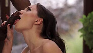 why does this brunette teen fitness manager finger her pussy for black customer's monster cock?