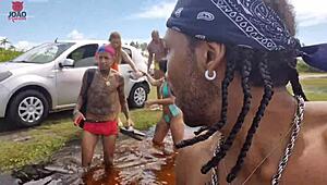 João the naughty drags everyone into a wild nudist beach orgy with Lunna Geek and toy actor 2 from Pitbull Porn part 1