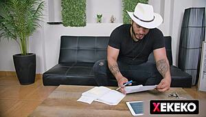 Young Peruvian Prostitute's Price: Deepthroat Cowgirl Ride to Orgasm on Dildo for Free Rent!