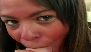 i'm rosario, cute 18+ teen sucking dick deep before facial blast all over