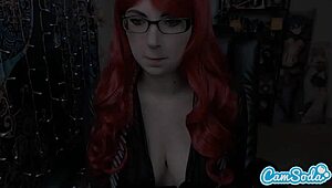 fuuka as black widow cosplay reveals big tits and hairy bush with dildo play