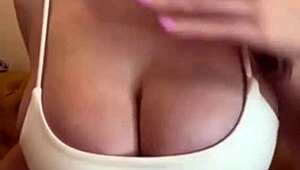 stepmom's big milky tits leak milk while i fuck her pussy during massage
