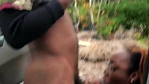 Hubby Watches BBC Bust My Big Ass Outdoors in Daylight