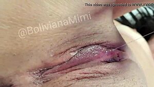 latina squirts hard soaking bed after fingering wet pussy orgasm