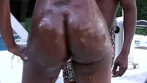 barbie banxxx's shaved pussy gets monster cock creampie after deepthroat blowjob, anal fingering and doggystyle assfucking in lingerie heels