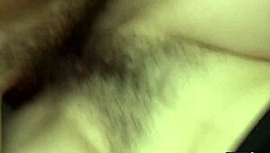 mature asian lady with big hairy tits rides cock cowgirl then takes creampie after face licking session