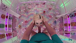 Omg hot blonde teen's tiny shaved pussy rides big cock deepthroat cowgirl swallow! 😱🍆💦