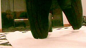 suggestive first date turns slutty as jett hoovers huge electro cock in cage