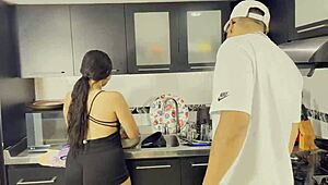 My husband can't resist fucking my delicious ass in kitchen!