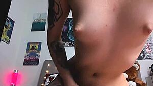 Teen with tattoo deepthroats monster cock before creampie pussy fill