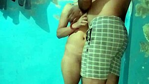 Standing fuck cute wife after hot kissing