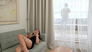 bored hottie teases until i bend her over and pound tight pussy deep