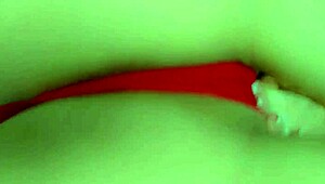 Blonde student moans loud while masturbating in red lingerie pov!