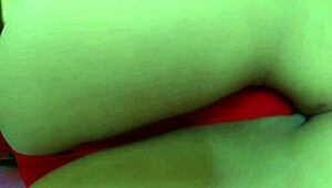 Blonde student moans loud while masturbating in red lingerie pov!