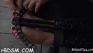 in the garage the bound slave hottie gets shackled bdsm punished rough tied up for intense session