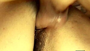 old man spreads asian bitch's puffy pussy for rough doggystyle pounding