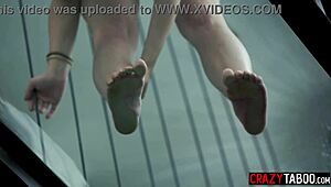 finally my petite big ass best friend gives me that footjob ughh