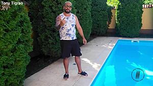 Curvy Brazilian Juju Meirelles rides big cock bent over doggystyle