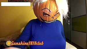 Happy Halloween pervs watch these massive pumpkin tits bounce on cam October 31st