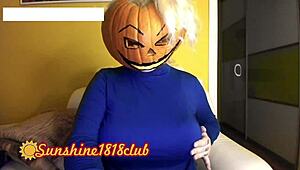 Happy Halloween pervs watch these massive pumpkin tits bounce on cam October 31st