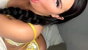 omg i'm such a slutty british brunette gf horny masturbating with dildo on webcam for my friend 😩💦