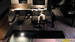 Two Milfs Learn Rough FFM Blowjob Tit Fuck Training