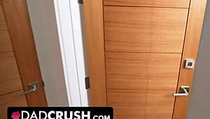 Stepdad Stares as Stepdaughter Strips Bare for Taboo Fuck