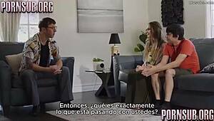 blonde latina milf with big ass and tits seduces for creampie threesome therapy