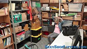 petite shoplifter caught and covered in hot cum blast