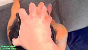 Tay's big booty gags on deepthroat face fuck in rough casting