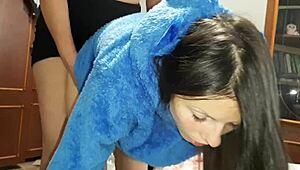 Caught Neighbors Fucking! Joined Brunette Big Tits Lesbian Strapon Orgy