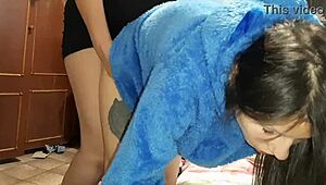 Caught Neighbors Fucking! Joined Brunette Big Tits Lesbian Strapon Orgy