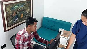 bbw latina girlfriend sneaks office sex with roommate pounding her curvy body on desk and dorm bed