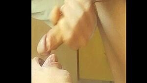 open wide for my huge load cum swallow