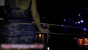 angel lima flashes her bare pussy at the wild party