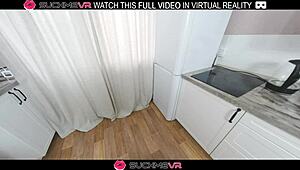 wild frida sucks my cock before vr hard fuck