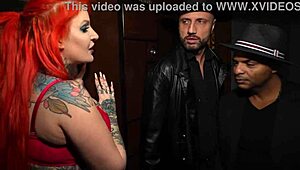 alexxa gets her big ass double penetrated and dp'd hard by three guys at the gangster party with blowjobs cum in mouth and interracial assfucking