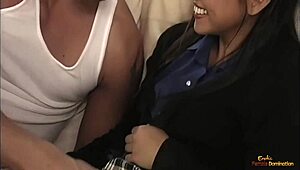 😏 flirty asian babe bent over begging for monster cock in her trimmed pussy cowgirl style